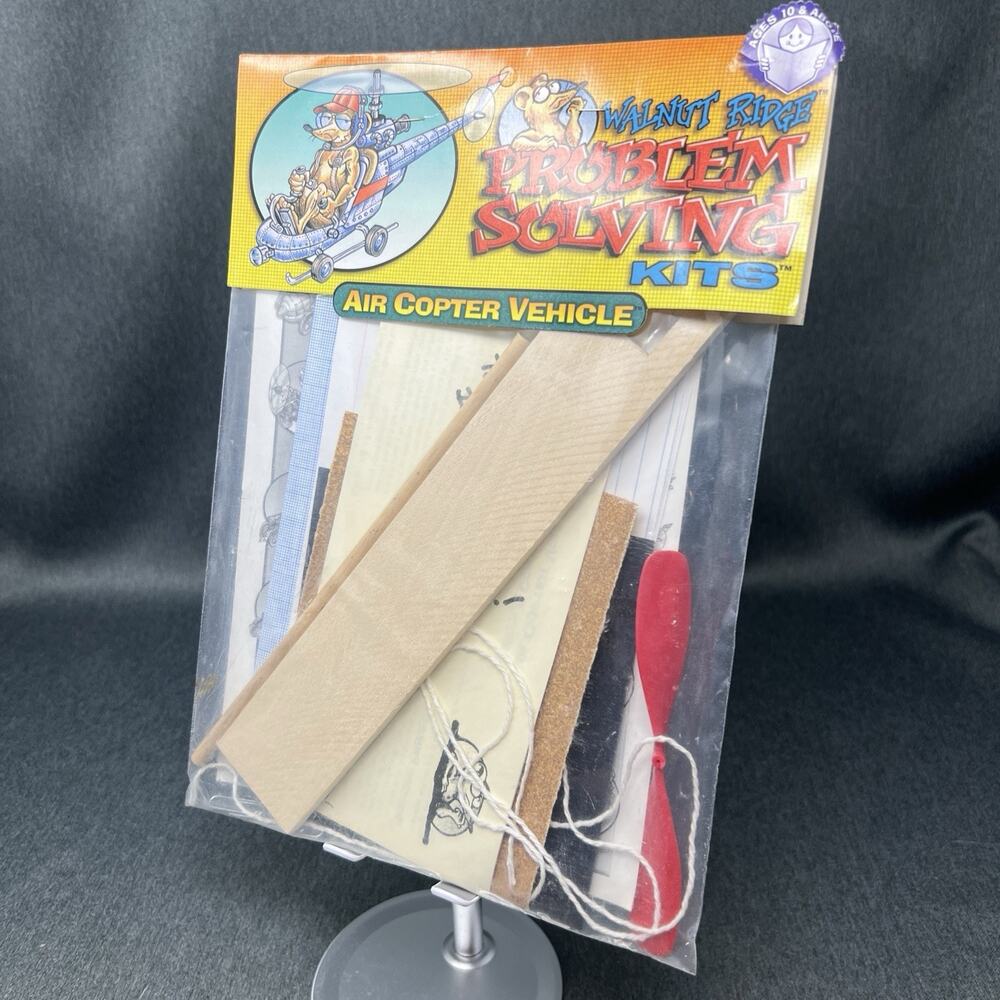Vintage Walnut Ridge Problem Solving Kits Air Copter Vehicle Flying Toy NOS